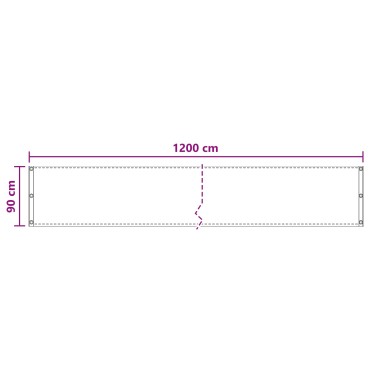 vidaXL Οθόνη Μπαλκονιού Άμμος 90 x 1200 εκ HDPE και Αλουμίνιο