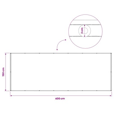 vidaXL Αδιάφανο σκίαστρο μπαλκονιού 150 x 400 cm Polyester
