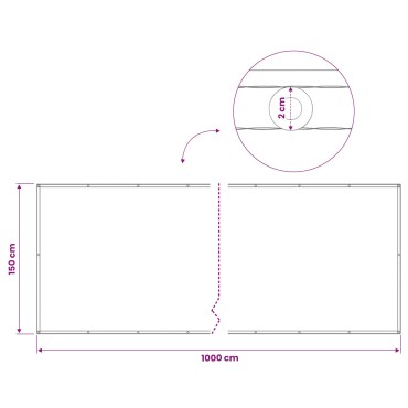 vidaXL Αδιάφανο σκίαστρο μπαλκονιού 150 x 1000 cm Polyester Μπεζ