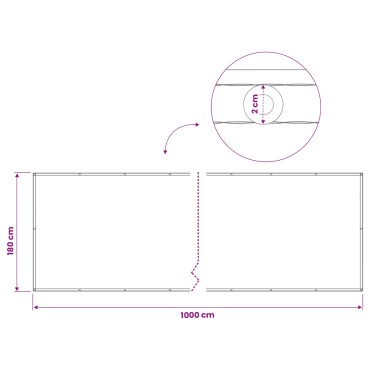 vidaXL Αδιάφανο σκίαστρο μπαλκονιού 180 x 1000 cm Polyester Κρεμ