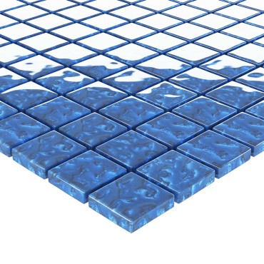 vidaXL Μωσαϊκό Πλακάκι 11 τμχ. 50 x 50 cm Μπλε Γυαλί