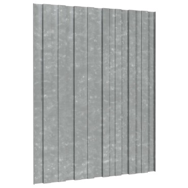 vidaXL Πάνελ οροφής 36 τμχ. Ασημί 60 x 45 cm Γαλβανισμένος χάλυβας