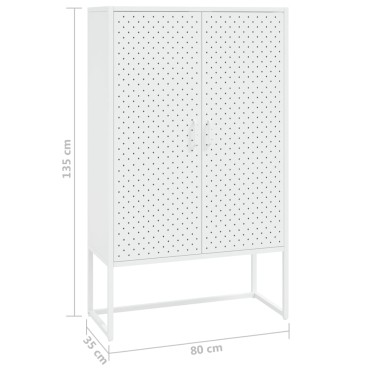 vidaXL Ντουλάπι Λευκό 80x35x135cm από Ατσάλι 1 τεμ.