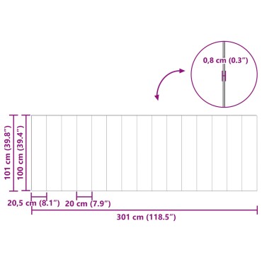 vidaXL Παρκέ δάπεδο Ανοιχτό Λεβάντα 101 x 20 x 0,8 εκ 15 τμχ.
