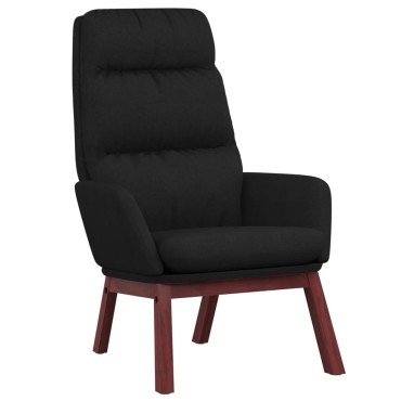 vidaXL Πολυθρόνα Relax Μαύρη Υφασμάτινη με Σκαμπό 70x77x98cm 1 τεμ.