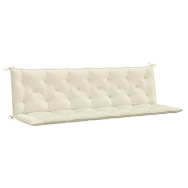 vidaXL Μαξιλάρι Πάγκου Κήπου Λευκό 200x(50+50)x7cm Ύφασμα Oxford