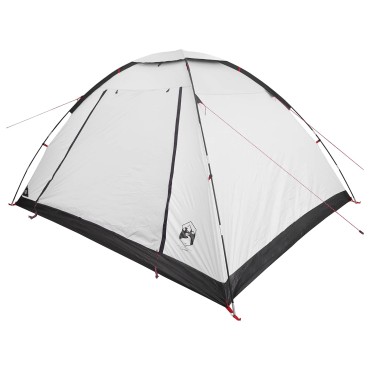 vidaXL Σκηνή Camping 6 ατόμων Λευκό Μαύρο Πολυεστέρας και Χάλυβας