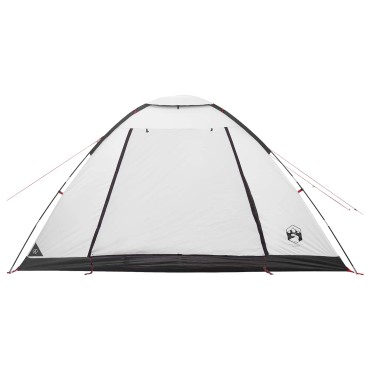 vidaXL Σκηνή Camping 6 ατόμων Λευκό Μαύρο Πολυεστέρας και Χάλυβας