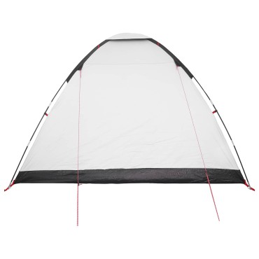 vidaXL Σκηνή Camping 6 ατόμων Λευκό Μαύρο Πολυεστέρας και Χάλυβας