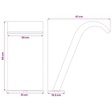 vidaXL Σιντριβάνι Πισίνας Ασημί 47 x 31 x 60 εκ. Ανοξείδωτο Ατσάλι