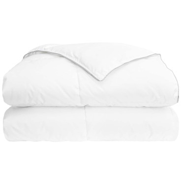 vidaXL Καλοκαιρινό Παπλωματοθήκη Λευκό 135 x 200 cm Μπαμπού