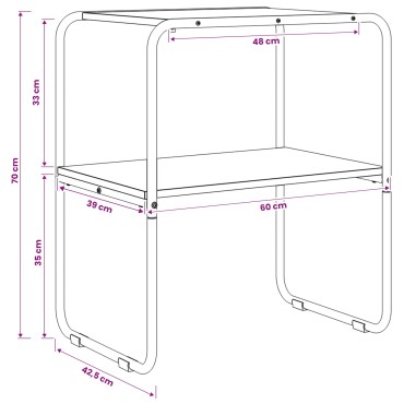 vidaXL Τραπέζι κονσόλας Artisan Δρυς 60x42,5x70 εκ