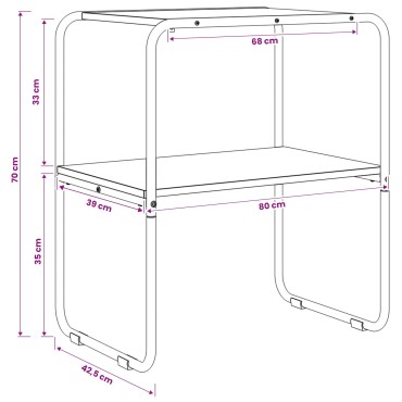 vidaXL Τραπέζι κονσόλας Γκρι Sonoma 80x42,5x70 εκ