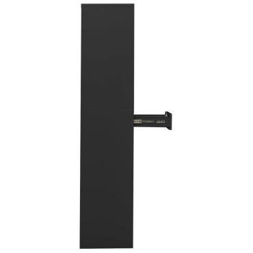 vidaXL Ντουλάπα Γραφείου Ανθρακί 90x40x180cm Ατσάλι/Ψημένο Γυαλί 1 τεμ.