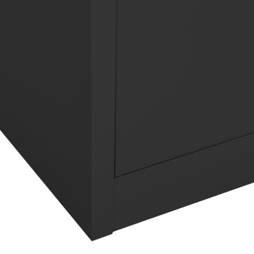 vidaXL Ντουλάπα Γραφείου Ανθρακί 90x40x180cm Ατσάλι/Ψημένο Γυαλί 1 τεμ.