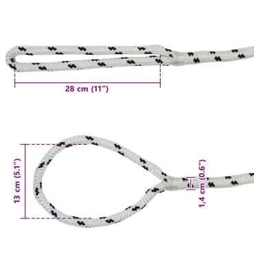 vidaXL Σχοινί Boat 14 mm 15 m Λευκό και Μαύρο Πολυεστέρας