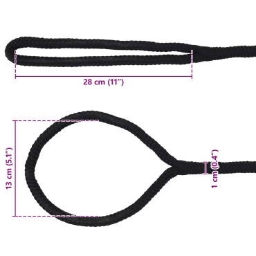 vidaXL Σχοινί Boat 10 mm 12 m Μαύρο Πολυεστέρας