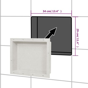 vidaXL Ράφι Ντουζιέρας Λευκό Ματ 41 x 51 x 10 εκ.