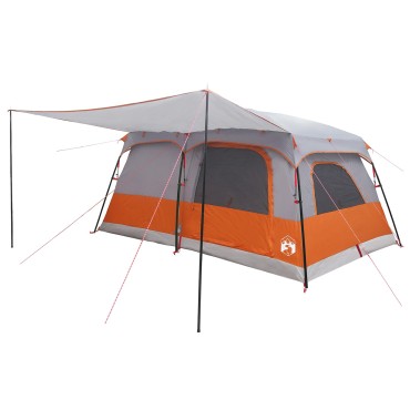 vidaXL Οικογενειακή Σκηνή Γκρι και Πορτοκαλί 500 x 400 x 230 εκ