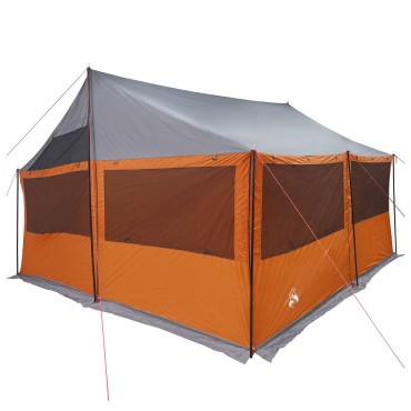 vidaXL Οικογενειακή Σκηνή Γκρι και Πορτοκαλί 450 x 400 x 265 εκ