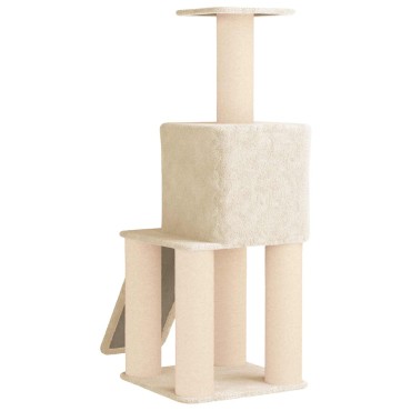 vidaXL Δέντρο γάτας με στύλους ξύρας Κρεμ 146 cm
