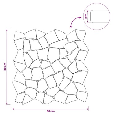 vidaXL Πλακίδια Μωσαϊκού Ανοιχτό γκρι 30 x 30 cm Μάρμαρο