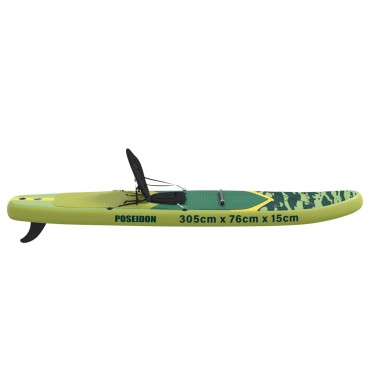 vidaXL SUP Board με κάθισμα 2 σε 1 POSEIDON 305 x 76 x 15 cm Πράσινο