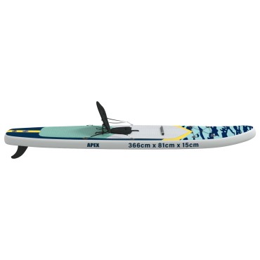 vidaXL SUP Board με κάθισμα 2 σε 1 APEX 366 x 81 x 15 εκ Σκούρο Μπλε