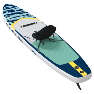 vidaXL SUP Board με κάθισμα 2 σε 1 APEX 366 x 81 x 15 εκ Σκούρο Μπλε