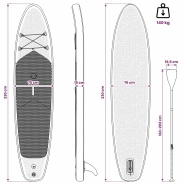 vidaXL Φουσκωτό SUP Board με Ιστιοφορία TRITON 330 x 76 x 15 εκ Μπλε