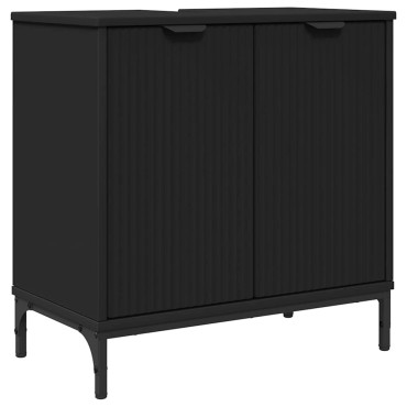 vidaXL Ντουλάπα Νιπτήρα Mπάνιου Μαύρο 60,5x33,5x61 εκ 1 τεμ.