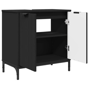vidaXL Ντουλάπα Νιπτήρα Mπάνιου Μαύρο 60,5x33,5x61 εκ 1 τεμ.