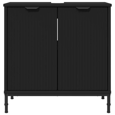 vidaXL Ντουλάπα Νιπτήρα Mπάνιου Μαύρο 60,5x33,5x61 εκ 1 τεμ.