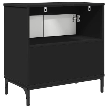 vidaXL Ντουλάπα Νιπτήρα Mπάνιου Μαύρο 60,5x33,5x61 εκ 1 τεμ.