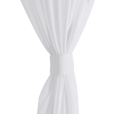 Λευκή ημιδιαφανής κουρτίνα 140x175cm 2 τμχ