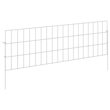 vidaXL Περίφραξη Κήπου με Στήλες 48 τμχ. 95x30cm Ασημί