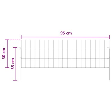 vidaXL Περίφραξη Κήπου με Στήλες 48 τμχ. 95x30cm Ασημί