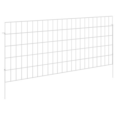 vidaXL Περίφραξη Κήπου με Στήλες 24 τμχ. 115x50cm Ασημί
