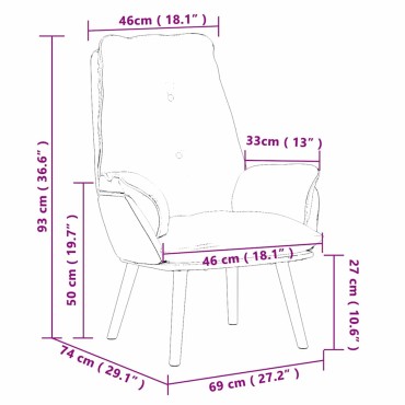 vidaXL Πολυθρόνα Καφέ 69x74x93cm Πολυεστέρας και Κόντρα Πλακέ 1 τεμ.