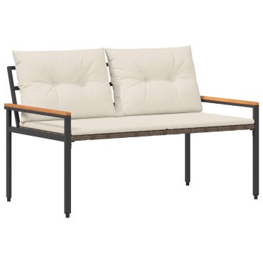vidaXL Εξωτερικός πάγκος 2 -Seater 116x67,5x72cm συνθετικό ρατάν