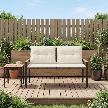vidaXL Εξωτερικός πάγκος 2 -Seater 116x67,5x72cm συνθετικό ρατάν