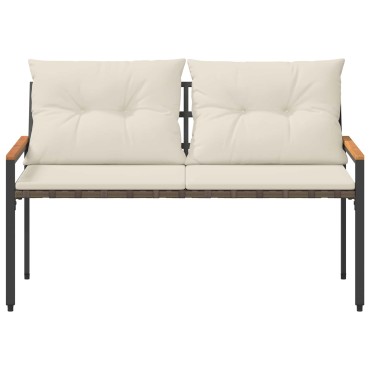 vidaXL Εξωτερικός πάγκος 2 -Seater 116x67,5x72cm συνθετικό ρατάν