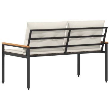 vidaXL Εξωτερικός πάγκος 2 -Seater 116x67,5x72cm συνθετικό ρατάν