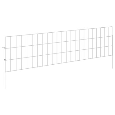vidaXL Περίφραξη Κήπου με Στήλες 24 τμχ. 115x30cm Ασημί