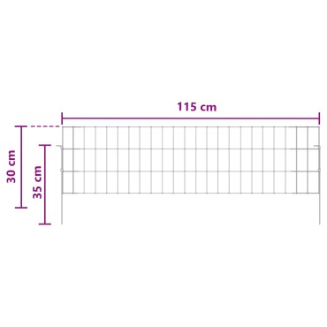 vidaXL Περίφραξη Κήπου με Στήλες 24 τμχ. 115x30cm Ασημί