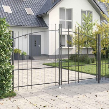 vidaXL Διπλή Πύλη WOERDEN 299,5 x 224,5 εκ. Ατσάλι Γκρι Κλειδώσιμο