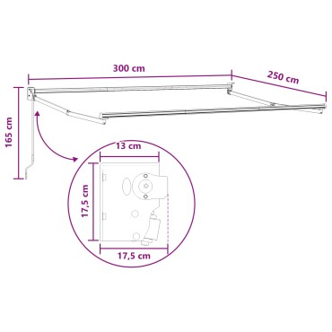 vidaXL Αναδιπλούμενη τέντα Taupe 3 x 2,5 μ