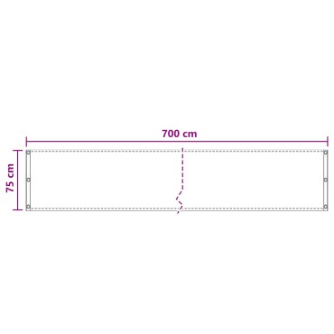 vidaXL Οθόνη Μπαλκονιού Άμμος 75 x 700 cm HDPE και Αλουμίνιο