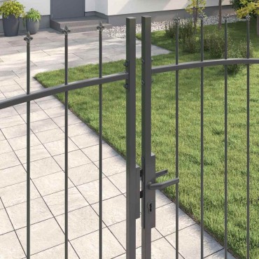 vidaXL Διπλή Πύλη WOERDEN 400 x 249,5 εκ. Ατσάλι Γκρι Κλειδώσιμο
