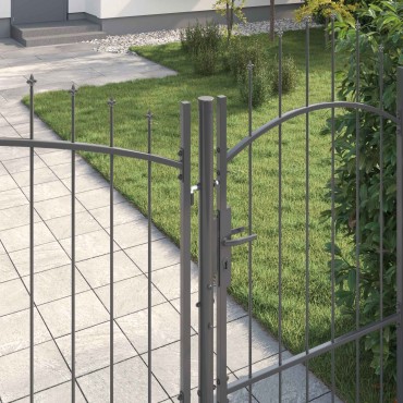 vidaXL Πύλη Κήπου WOERDEN 195 x 500 εκ Ατσάλι Γκρι Κλειδώσιμο